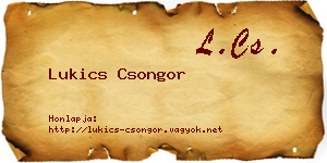 Lukics Csongor névjegykártya